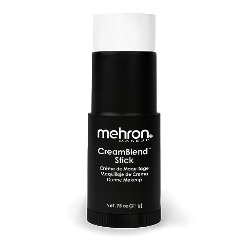 Mehron Makeup CreamBlend Stick, WHITE (.75oz) - 1 count (Pack of 1) - white