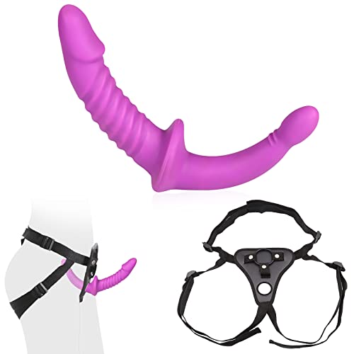 Strapon-on Doppeldildo Umschnalldildo Strap on Umschnall für Frauen Lesbian,Abnehmbar Realistischer Dildo Anal Dildo Analplug mit Einstellbar Harness,Masturbator Sex Spielzeug für die Frau