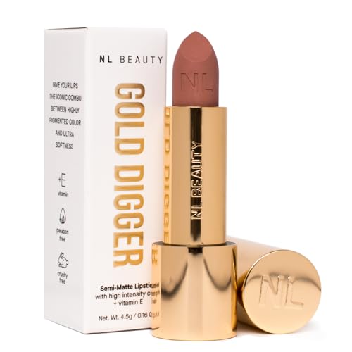 NL BEAUTY Nr. 03 THE QUEEN - Cremiger, Semi-Matter Lippenstift - Lippenstift mit samtigem Finish, angereichert mit Vitamin E - GOLD DIGGER 4.5 g