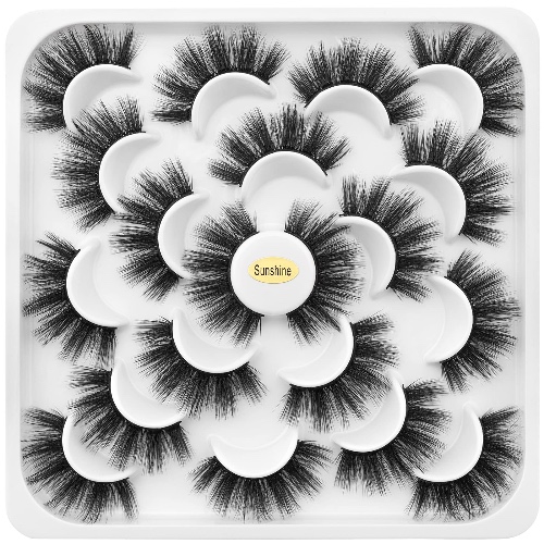 KOUSEI Falsche Wimpern Dramatisch 10 Paar Wimpern Pack Flauschig Lange Weiche Dicke Verlängerung Natürliche Volumen Wiederverwendbare handgefertigte Make-up-Wimpern Kein Kleber