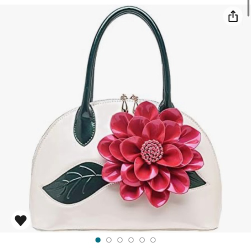 Shiny white flower bag 