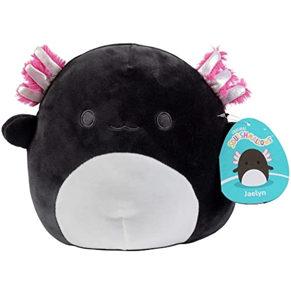 Squishmallows 8" Jaelyn The Black Axolotl - Officially Licensed Kellytoy Plush - Collectible Soft & Squishy Stuffed Animal Toy - Add to Your Squad - Gift for Kids, Girls & Boys - 8 Inch