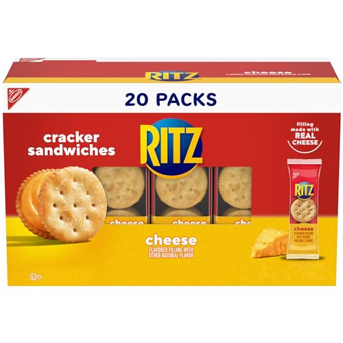 RITZ Cheese Sandwich Crackers, 20 Snack Packs (6 Crackers Per Pack) - 1.69 Pound (Pack of 1)