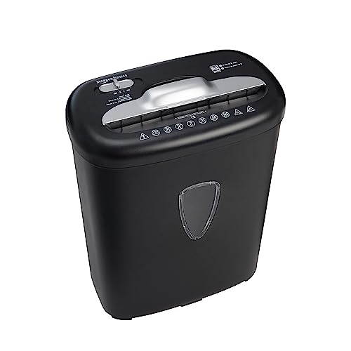 Amazon Basics 8 Sheet Cross Cut Paper and Credit Card Shredder with 4.1 Gallon Bin, Black - 8 Sheet