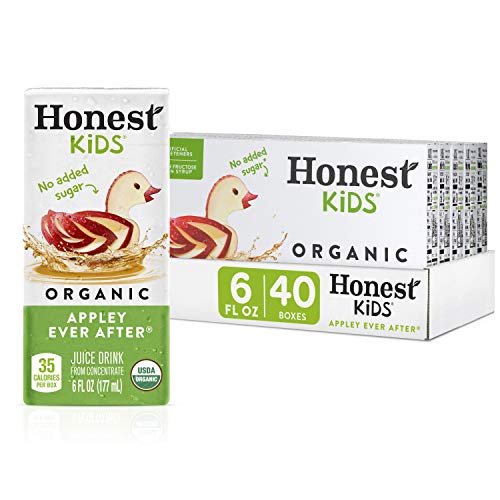 Honest Kids Appley Ever After, Organic Juice Drink, 6 Fl oz Juice Boxes, Pack Of 40, Apple - Appley Ever After - 6 Fl Oz (Pack of 40)