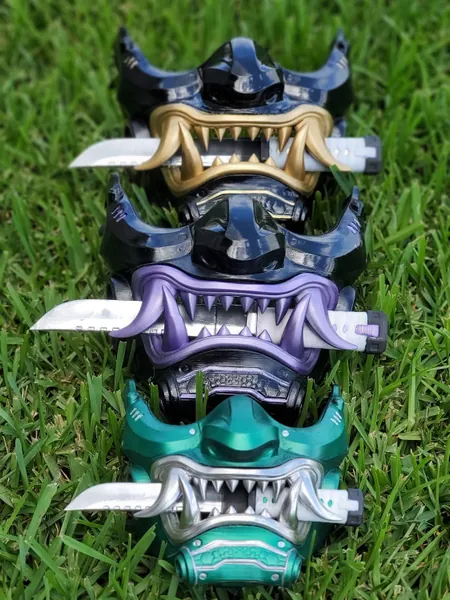 Japanese Half Mask Oni Demon Mask 3D Printed Samurai Mask