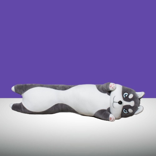 Wolfy - Soft and cuddly long cat (Grey) - 90cm
