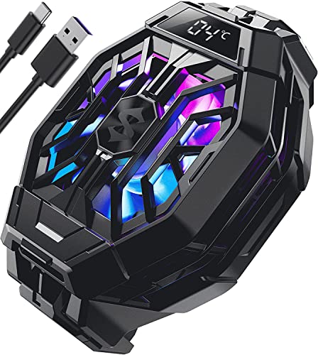 Cell Phone Cooler Black Shark Fun Cooler 2Pro, Cellphone Radiator with LED Temperature Display/Sleep Timer/Fan Speed Settings for 2.63-3.46 inches iOS/Android Semiconductor Heatsink Cooling - FunCooler 2 Pro