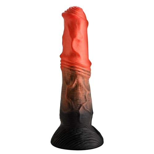 CREATURE COCKS Centaur Silicone Dildo for Men, Women & Couples. Firm and Flexible, Strong Suction Base, Fantasy Dildo, Unique Texture. Premium Phthalate-Free & Body-Safe Silicone. 1 Piece, Orange