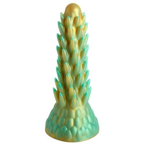 CREATURE COCKS Spiky Reptile Silicone Dildo for Men, Women & Couples. Firm and Flexible, Strong Suction Base, Fantasy Dildo, Unique Texture. Premium Phthalate-free & Body-safe Silicone. 1 Piece, Green