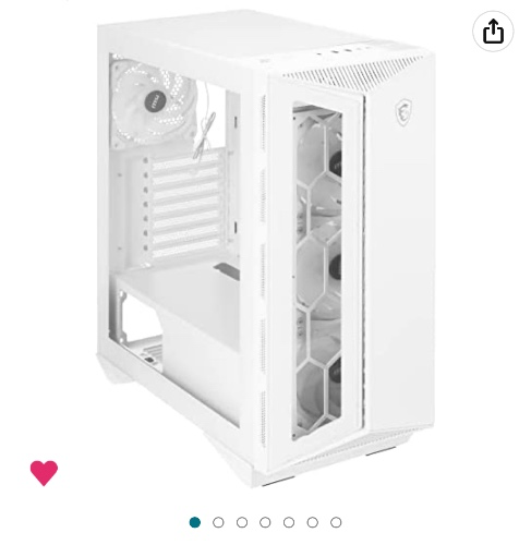 Amazon.com: MSI MPG GUNGNIR 110R WHITE - Premium Mid-Tower Gaming PC Case - Tempered Glass Side Panel - ARGB 120mm Fans - Liquid Cooling Support up to 360mm Radiator - White Color Case : Everything Else
