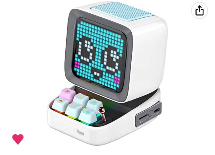 Amazon.com: Divoom Ditoo Pixel Art Gaming Portable Bluetooth Speaker with App Controlled 16X16 LED Front Panel, Also a Smart Alarm (White) : Electronics