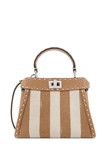 Jacquard fabric handbag with Pequin striped motif - OS
