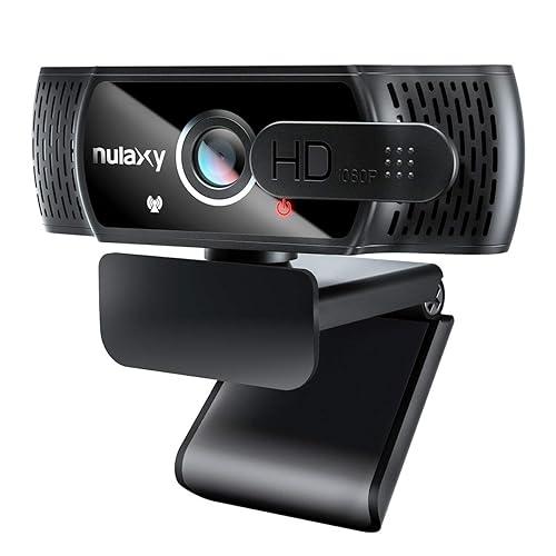 Nulaxy C900 Webcam mit Mikrofon, FHD 1080P Webcam mit Abdeckung, Webcam USB Plug & Play, Laptop PC Kamera für Video-Streaming, Konferenz, Spiele, Kompatibel mit Windows,Linux,Android