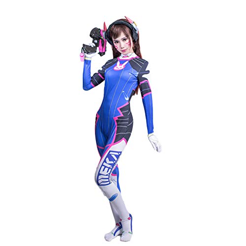 Costyle Dva Onepiece Women's Pioneer Warrior Jumpsuit Elasticity Coverall Halloween Cosplay Costume - Small