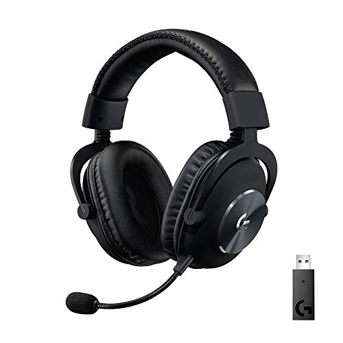 Logitech G PRO X Wireless Lightspeed Gaming Headset with Blue VO!CE Mic Filter Tech, 50 mm PRO-G Drivers, and DTS Headphone:X 2.0 Surround Sound - Black - Generation 1 - Wireless - Headset