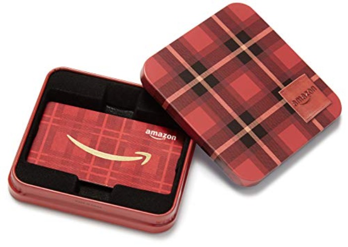 Amazon.com Gift Card in a Holiday Gift Box (Various Designs) - 0 - Tartan Plaid Tin