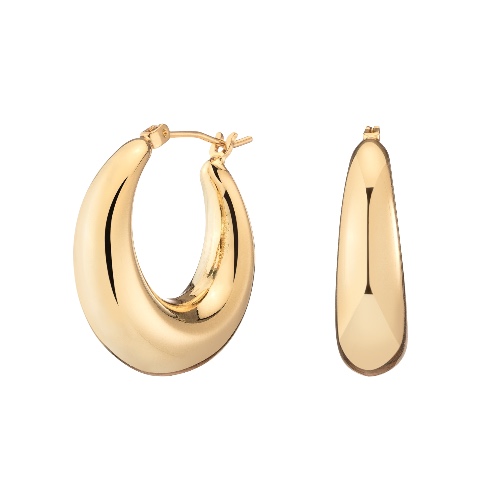 Large Puffy Hoops - 18k Gold-Plated Brass
