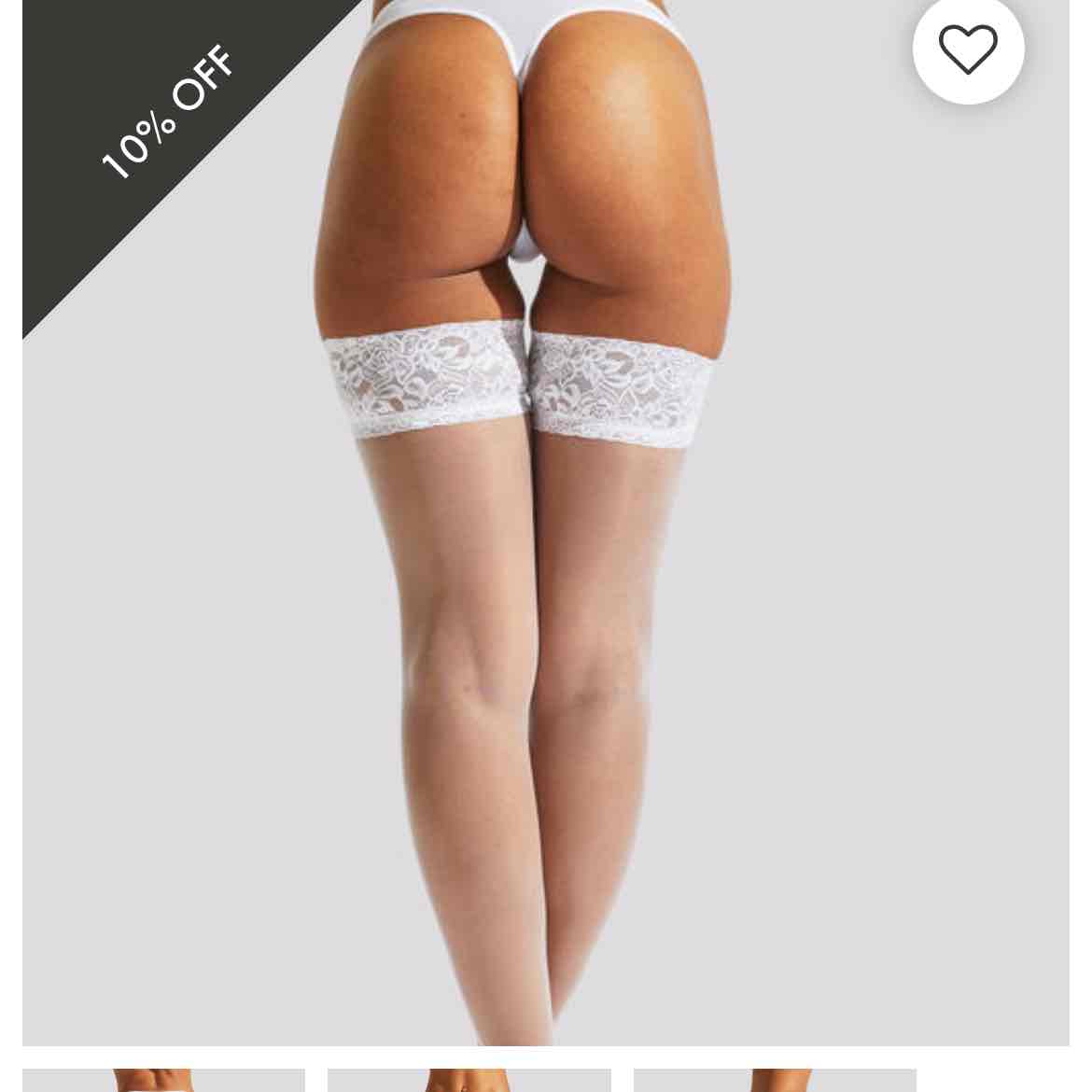 Lace Top Glossy Hold Up | Ann Summers