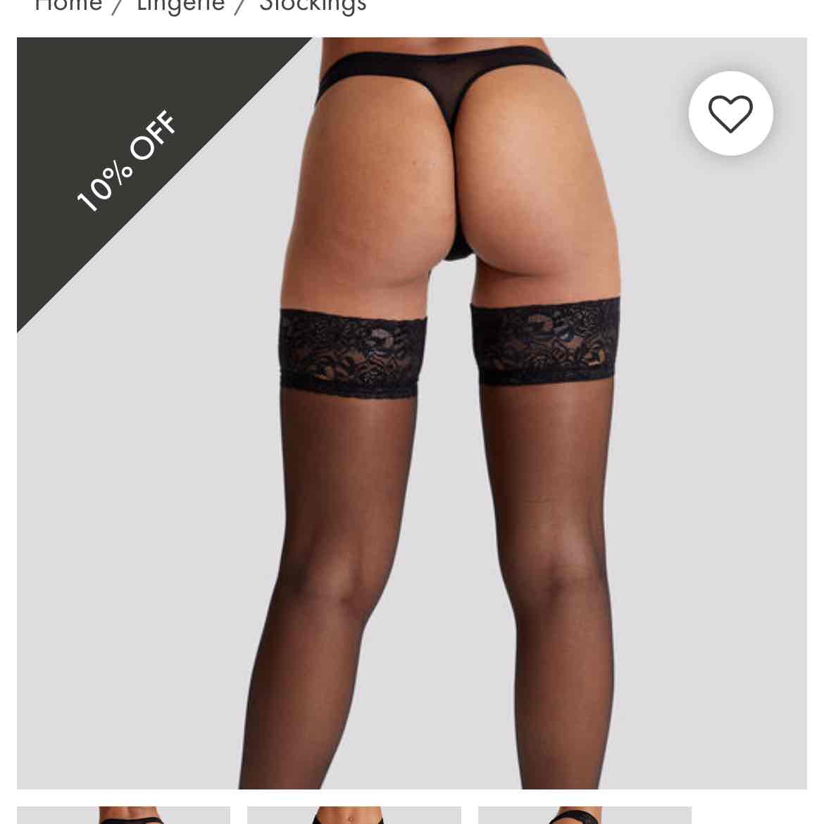 Lace Top Glossy Hold Up | Ann Summers