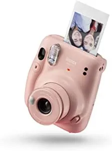 instax mini 11 instant film camera, auto exposure and Built-in selfie lens, Blush Pink