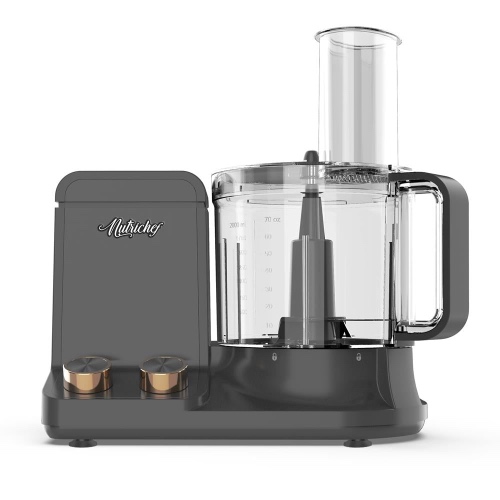 Multifunction Food Processor - Ultra Quiet Powerful Motor, Includes 6 Attachment Blades, Up To 2L Capacity
