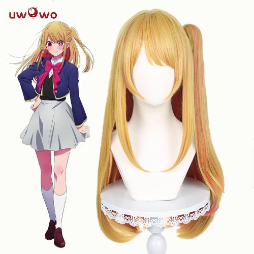 Uwowo Anime Oshi no Ko Cosplay Wig Ruby Hoshino Cosplay Wig Yellow Long Hair