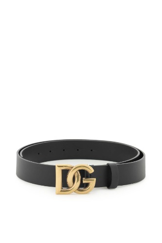 Lux Leather Belt With Crossed Dg Logo - 95