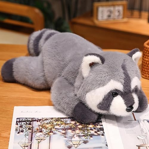 PASHMAIRE Soft Raccoon Stuffed Animals,25IN Weighted Raccoon Plush Toys Cute Raccoon Cuddly Body Pillow Hug Sleeping Fluffy Wild Animal Toys Bed Decor Plushie Doll Gifts for Birthday Kids Girls Boys - Raccoon - 25 in