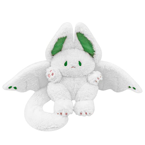 PEACH CAT Cute Bat Bunny Plush Pillow Kawaii Bat Rabbit Stuffed Animal for Kids White 20" - White - 20 inch