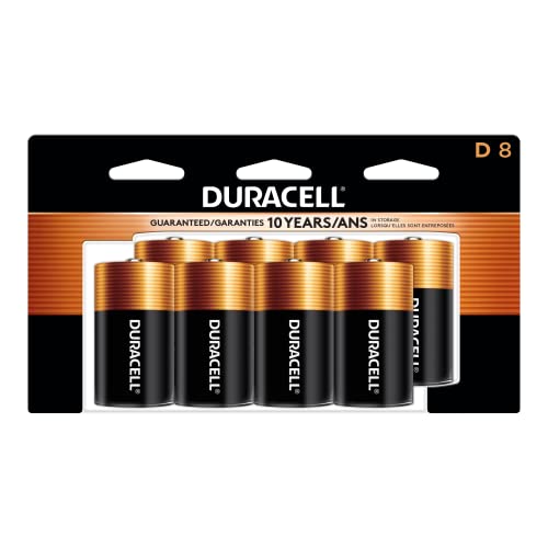Duracell Coppertop D Batteries, 8 Count Pack, D Battery with Long-lasting Power, All-Purpose Alkaline D Battery for Household and Office Devices - 8 Count