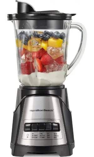 Hamilton Beach Power Elite Wave Action Blender-for Shakes and Smoothies, Puree, Crush Ice, 40 Oz Glass Jar, 12 Functions, Stainless Steel Ice Sabre-Blades, Black (58148A): Electric Countertop Blenders: Home & Kitchen