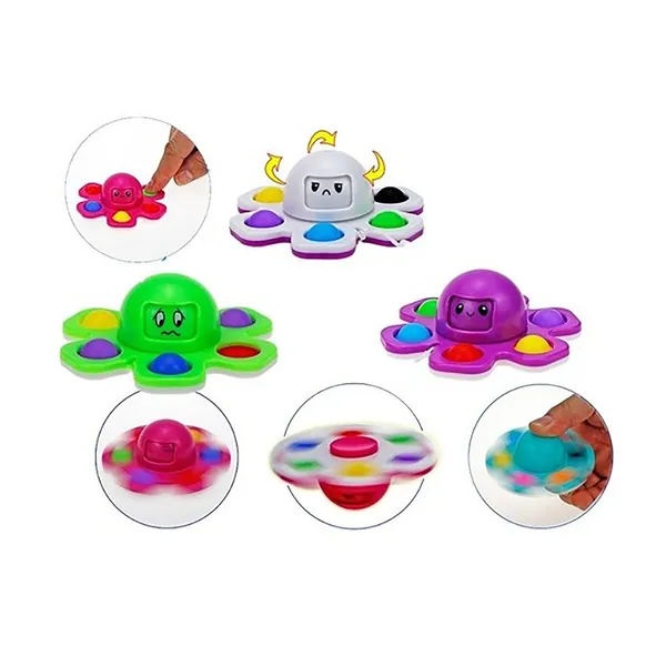 Push N Pop Fidget Spinner Octopus - Assorted
