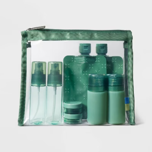 8pc Complete Travel Toiletry Set Dark Ivy - Open Story™