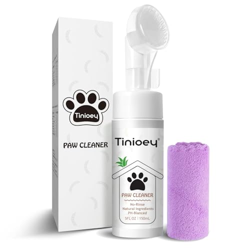 Tinioey Dog Paw Cleaner for Dogs （5fl oz） | Dog Stuff to Clean Paws No-Rinse Foaming Cleanser/Dog Shampoo| | Dandelion Paw Cleaner - Non-scent
