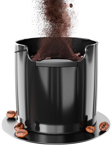 homeffect Knock Box for Coffee Grounds - Innovative Barista Accessory with Improved Handling - Coffee Knock Box for Espresso Machine, Black