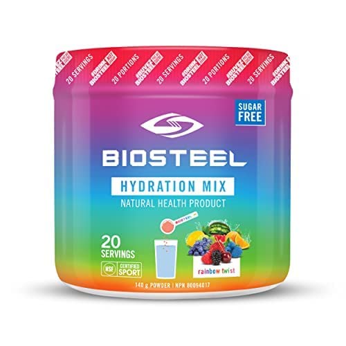BioSteel Hydration Mix, Sugar-Free Formula with Essential Electrolytes, Rainbow Twist Flavor, 20 Servings - 140 g (Pack of 1) - Hydration Mix