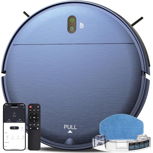 ZCWA Robot Vacuum and Mop Combo, 2 in 1 Mopping Robotic Vacuum with WiFi/App, Robotic Vacuum Cleaner, Schedule Settings, Self-Charging, Ideal for Hard Floor, Pet Hair and Low Pile Carpet - Purple