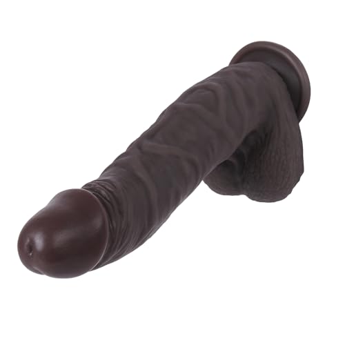 Dildo Sex Toy for Woman, 8 inch Insertable Realistic Dildo with Curved Glans for Vagina Use, Huge Silicone Dildos Black G-Spot Stimulator with Strong Suction Cup for Beginners