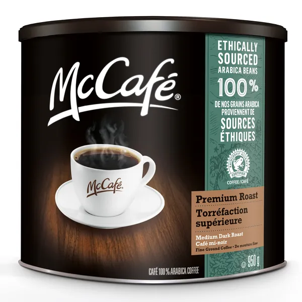 McCafé Premium Medium Dark Roast Ground Coffee, 950g, Ethically Sourced