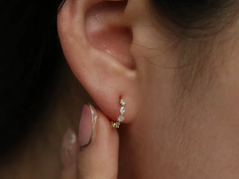 925 sterling silver rose quartz pastel colourful circle hoop earrings dainty delicate 18k gold plated silver rose gold plated half hoops