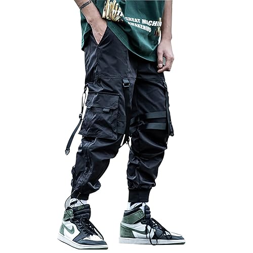 Niepce Inc Streetwear Men's Techwear Pants with Straps - Large - Black-2