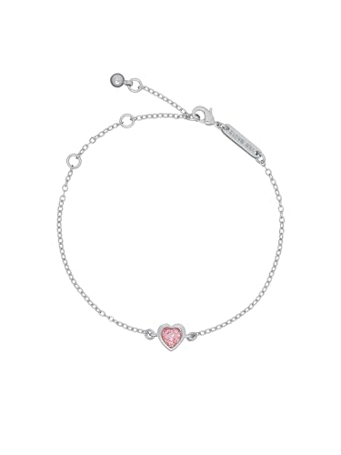 Ted Baker Hansa Crystal Heart Bracelet For Women - Silver Tone/Light Rose Crystal