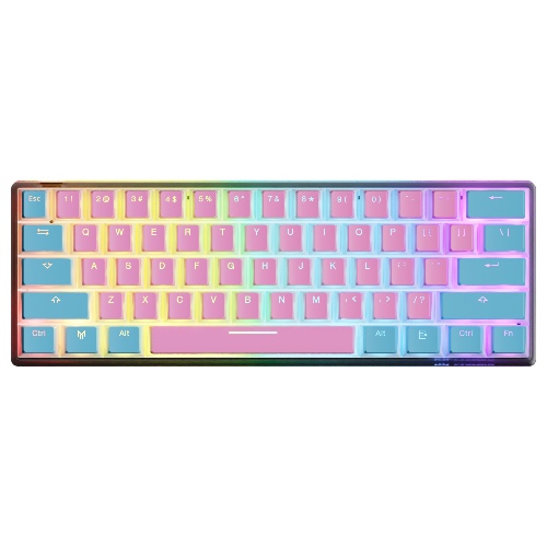 Clix Cotton Candy 60ES Transparent Mechanical Keyboard - Pink - Speed silver