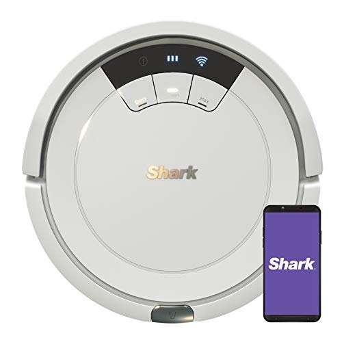 Shark ION Robot Vacuum AV752 with Wi-Fi Voice Control .45-Quart Dust Cup Capacity Smoke/Ash , White - White