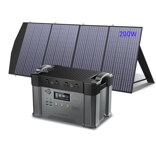 ALLPOWERS S2000 Solar Generator with SP033 Solar Panel included 2000W 1500Wh Portable Power Station with Foldable Solar Panel 200W in