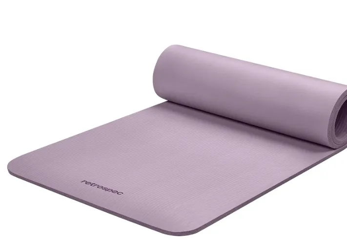 Retrospec Solana Yoga Mat 1/2" Thick w/Nylon Strap for Men & Women - Non Slip Exercise Mat for Yoga, Pilates, Stretching, Floor & Fitness Workouts