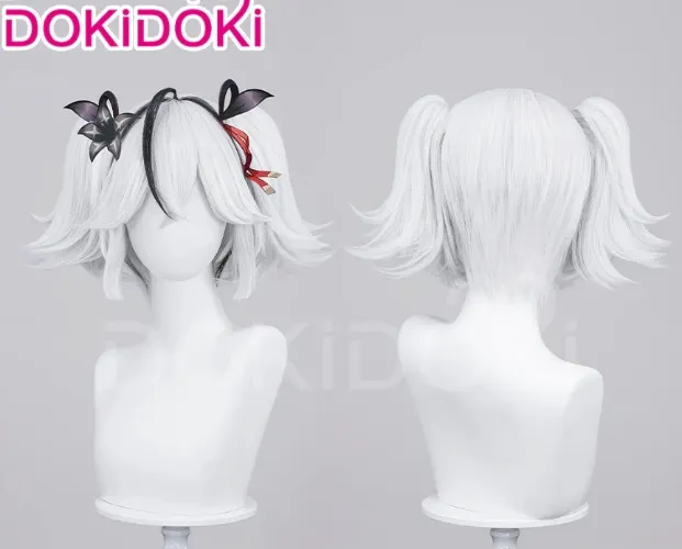 DokiDoki Game Wuthering Waves Cosplay Camellya Wig Short Straight White
