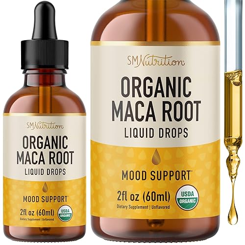 Maca Root Liquid Drops for Organic Hormone Balance Support for Women & Men | 2 Fluid Ounces | Support Mood, Energy & Fitness | Organic Maca Root for Women & Men | 4-Month Supply, 120 Servings - Maca Drops