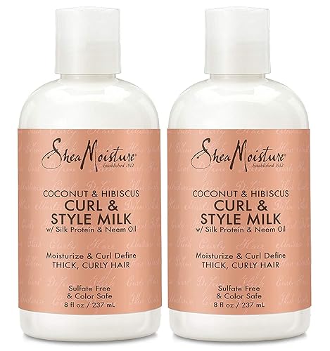 Shea Moisture Coconut & Hibiscus Curl & Style Milk, 8 Fl Oz (Pack of 2) - 8 Fl Oz (Pack of 2)